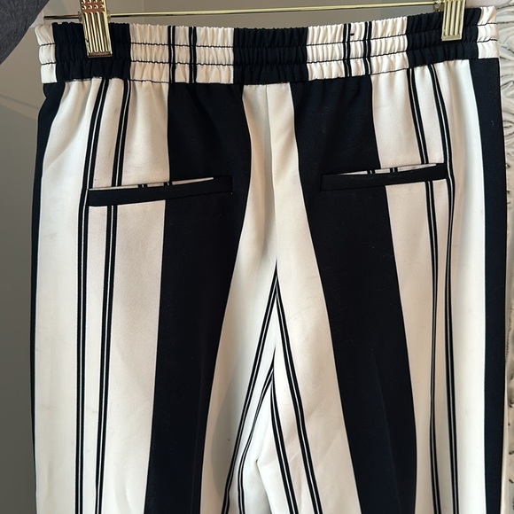 INC women’s wide leg size 0 Black and white striped lined pants - Picture 3 of 11